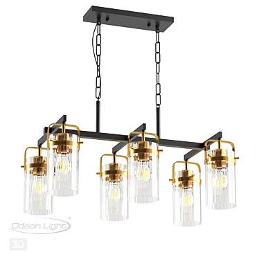 Kovis Black & Gold Chandelier 3D model image 1 