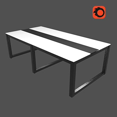 Modern Metal Frame Conference Table 3D model image 1 