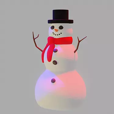 Frosty Snowman Hat & Scarf 3D model image 1 