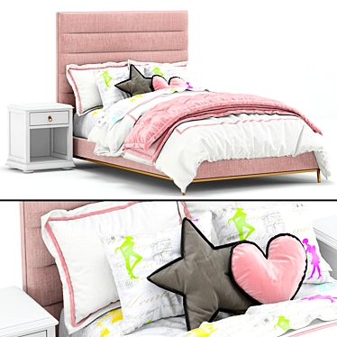 Elegant Pfeiffer Bed for Kids 3D model image 1 