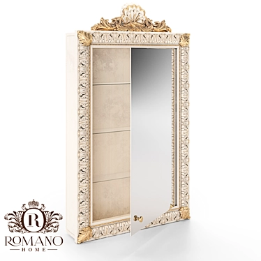 Handcrafted Mirror Bookcase: Laura Romano Home 3D model image 1 