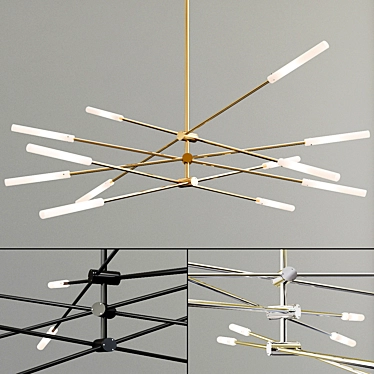 Elegant Flute LED Chandelier 3D model image 1 