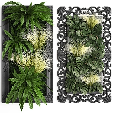 Monstera Vertical Garden in Classic Frame 3D model image 1 