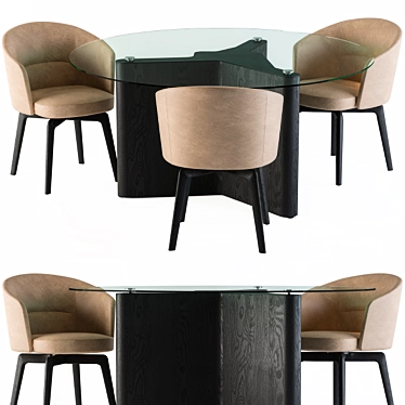 Maximize Comfort with Amele Chair & Glass Lou Table 3D model image 1 