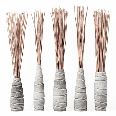Concrete vases with branches