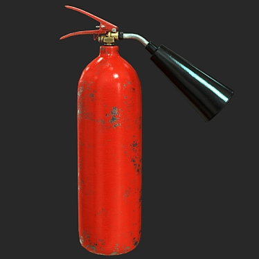 Sleek Fire Extinguisher - Low Poly Design 3D model image 1 