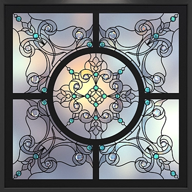 Title: Radiant Stained Glass Panel 3D model image 1 