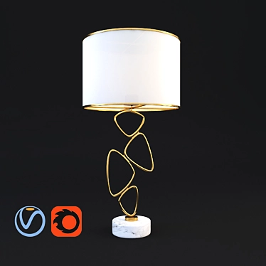 Veronoi Random Table Lamp: Modern Lighting Fixture 3D model image 1 