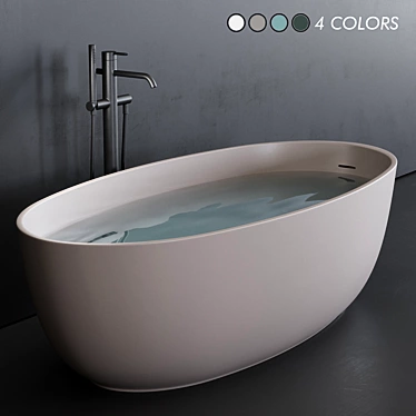 Revolutionary Solid Surface Bathtub 3D model image 1 