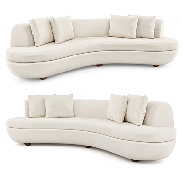 Decca Oak Sofa: Customizable Luxury 3D model image 1 