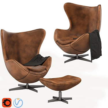 Modern Egg Chair: Stylish and Comfy 3D model image 1 