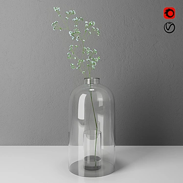Modern Gypsophila Vase: Elegant and Stylish 3D model image 1 