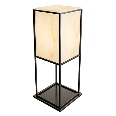 Elegant Black Alabaster Floor Lamp 3D model image 1 