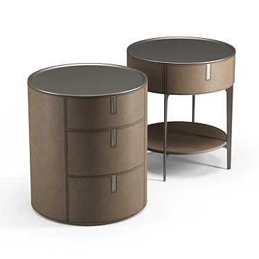 Modern Round Bedside Table 3D model image 1 