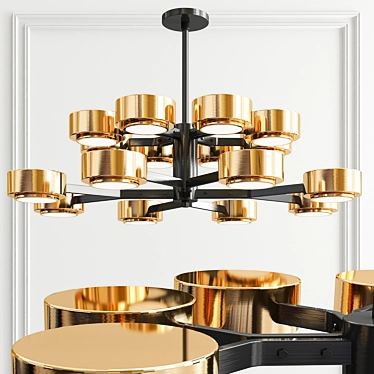 Elegant Bronze Two-Tier Chandelier 3D model image 1 