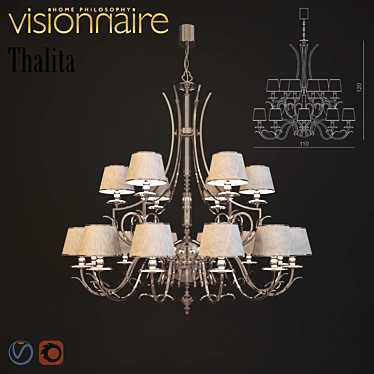 Elegant Visionnaire Thalita Chandelier 3D model image 1 