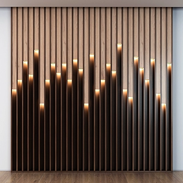 Rustic Wood LED Panels 3D model image 1 