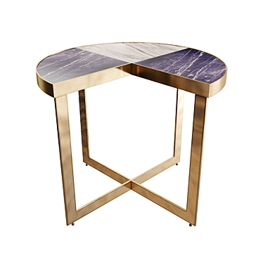 Turino Side Table: Elegant Marble & Brass 3D model image 1 
