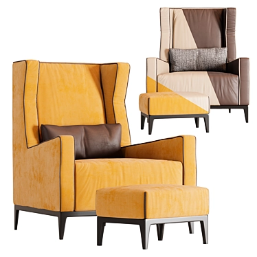 Luxurious Arketipo Goldfinger Armchair 3D model image 1 