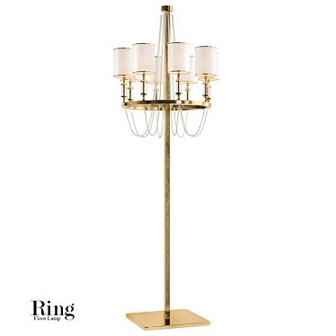 Sleek and Modern Ring Floor Lamp 3D model image 1 