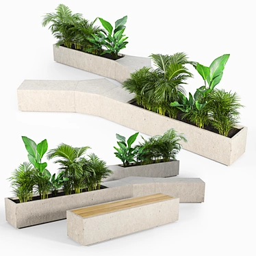 Tropical Box Planter 3D model image 1 