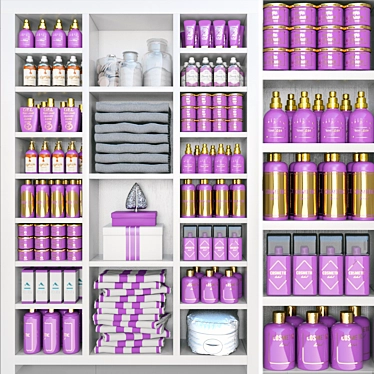 Cosmetic Essentials: Cream, Gel, Lotion & Towel 3D model image 1 