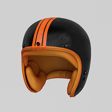 Stylish Classic Motorcycle Helmet 3D model image 1 