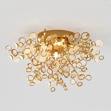 Modern Brass Ceiling Chandelier 3D model image 1 