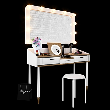 Glam Station: Ultimate Makeup Table Set 3D model image 1 