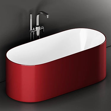 Flaminia Oval Ceramic Bath 3D model image 1 