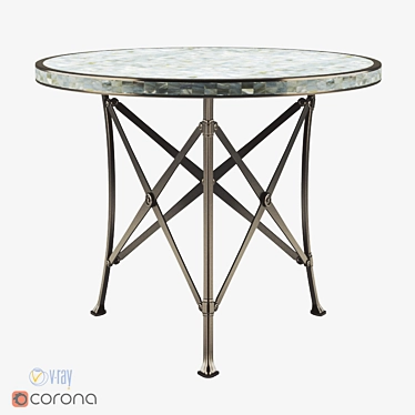 Biarritz VL Pedestal Table: Elegant French Design 3D model image 1 
