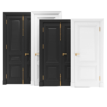Classic Double and Single Doors 3D model image 1 
