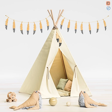 Kids Tent and Toy Furniture Set 3D model image 1 