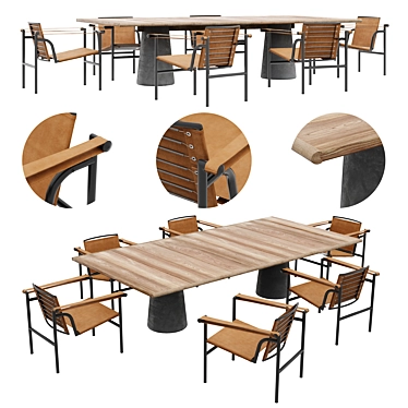 Modern Outdoor Seating & Dining Set 3D model image 1 