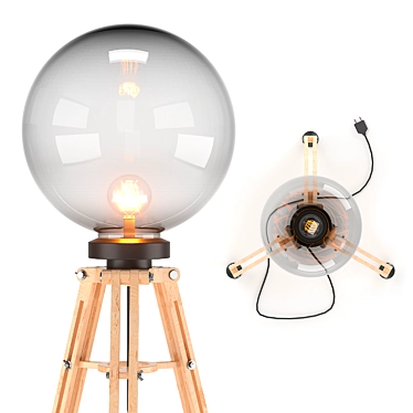 PBR Tripod Lamp Ball 3D model image 1 