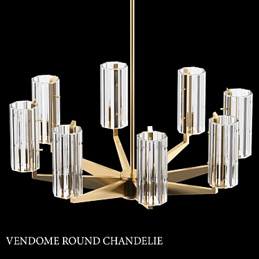Elegant Vendome Round Chandelier 3D model image 1 