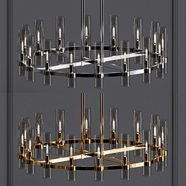 Ravelle Round Chandelier: Elegant Lighting Centerpiece 3D model image 1 