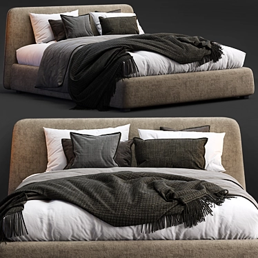 Lecomfort Calvin: The Perfect Bed for Ultimate Comfort 3D model image 1 
