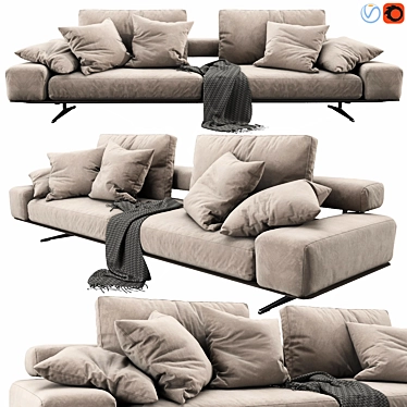 Contemporary Flexform Wing Sofa 3D model image 1 