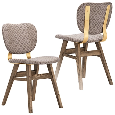 Sleek Embossed Grey Dining Chair 3D model image 1 