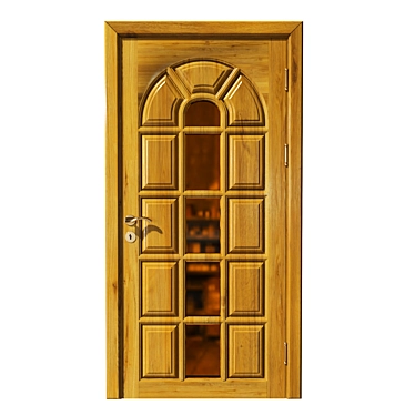 Title: Vintage Oak Classic Door 3D model image 1 
