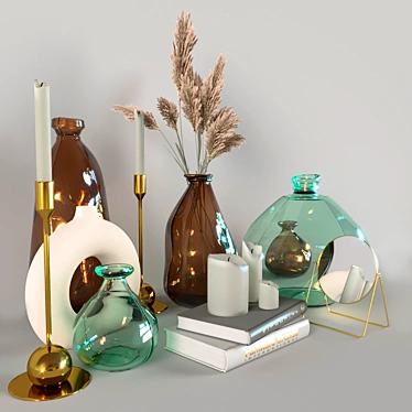 Elegant Home Decor Set - Zara Home & H&M 3D model image 1 