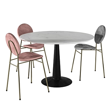 Modern Elegance: Ingrid Chair & Liv Table 3D model image 1 
