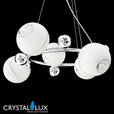 Elegant SALVADORE Chrome Pendant 3D model image 1 