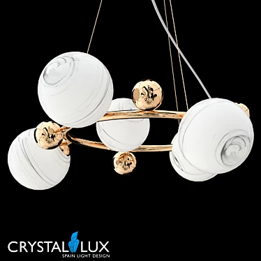 Crystal Lux Salvadore SP6H Gold Pendant Light 3D model image 1 