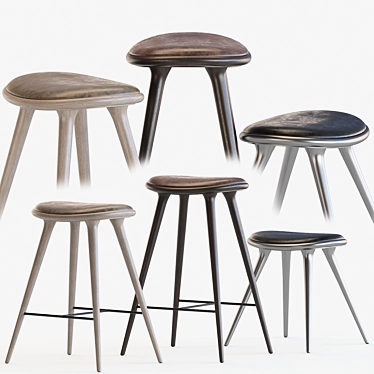 Mater Stools: Elegant Mid-Century Design 3D model image 1 