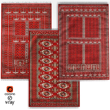 Authentic Turkmen Rug 3D model image 1 