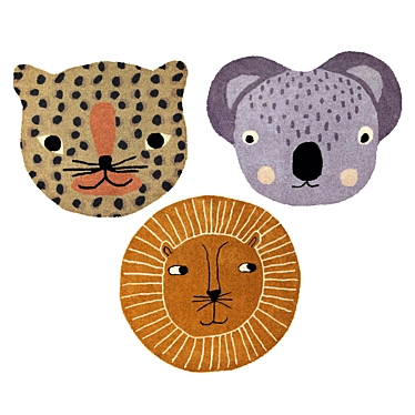 OYOY Animal Rugs Collection 3D model image 1 