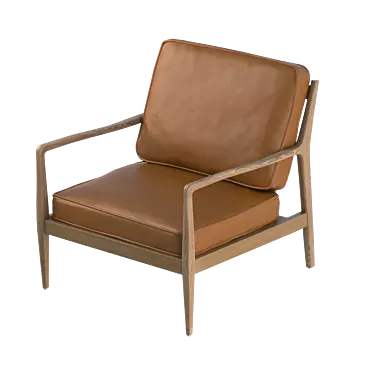Elegant Dilma Leather Armchair 3D model image 1 