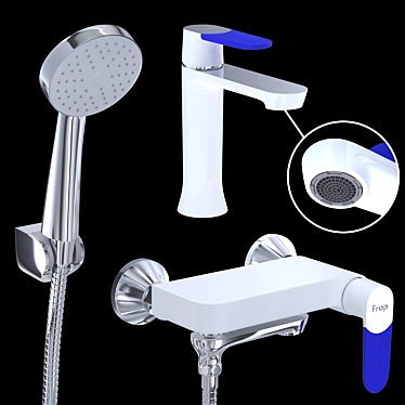 Frap H34 Basin & Bathtub Taps: Elegant & Efficient 3D model image 1 